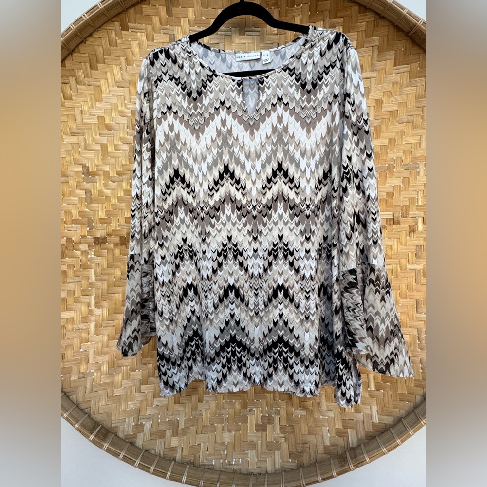 Susan Graver QVC - Chevron Patterned Blouse